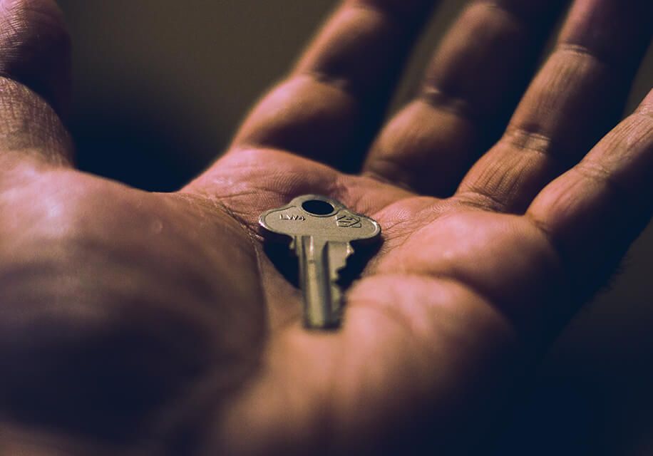 Key in an open hand