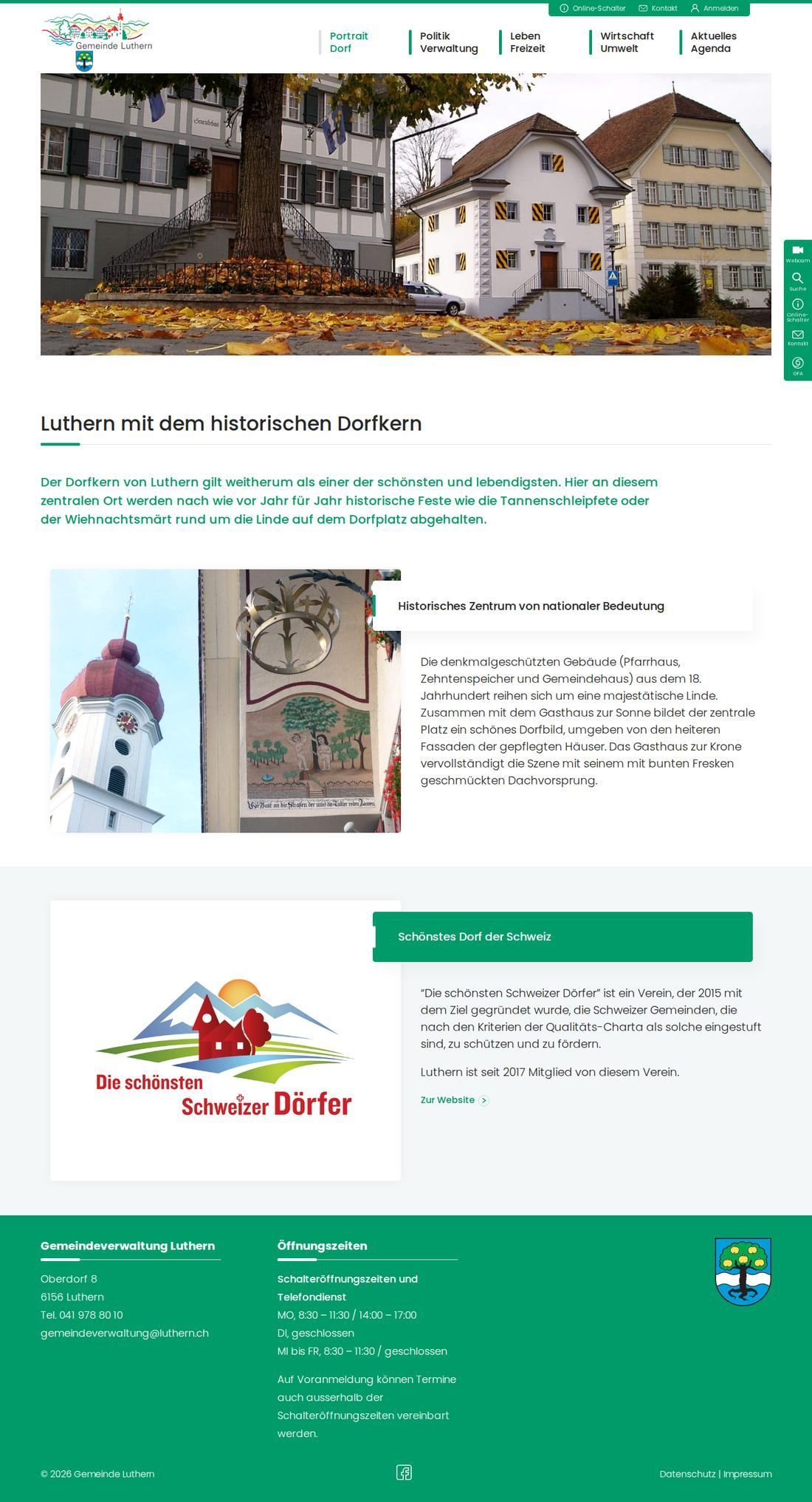 Page «Luthern with the historic village centre» on luthern.ch